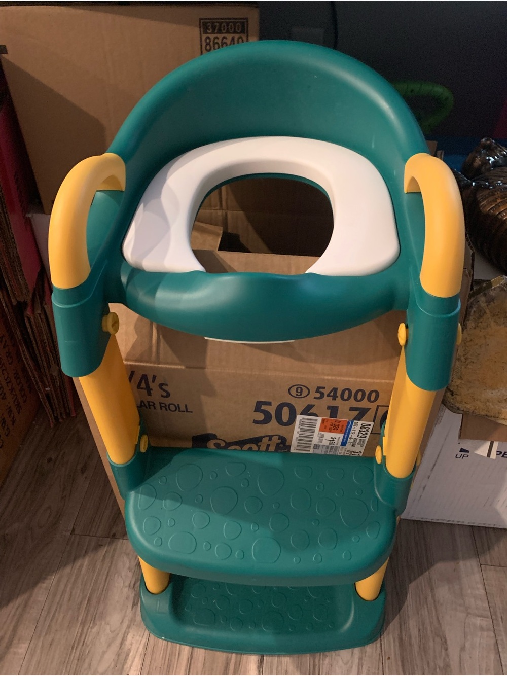 Kids Potty Training Seat with Step Stool - Green & Yellow